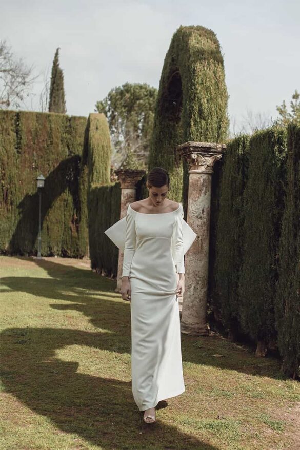 Vestido de novia con lazo en la espalda